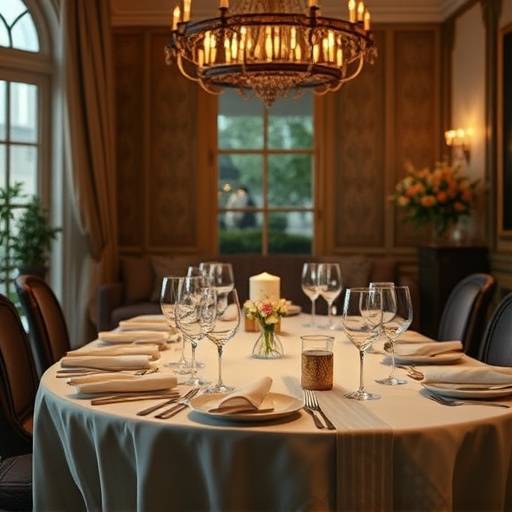 Elegantly set table for dinner