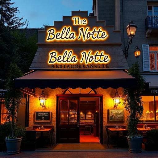 Restaurant building entrance of Bella Notte Ristorante