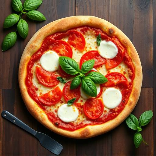 Traditional Margherita Pizza with fresh basil